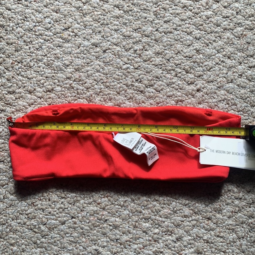 Billabong modern day beach lover “Fired Up” bandeau red bikini bra top bralette - Picture 8 of 10